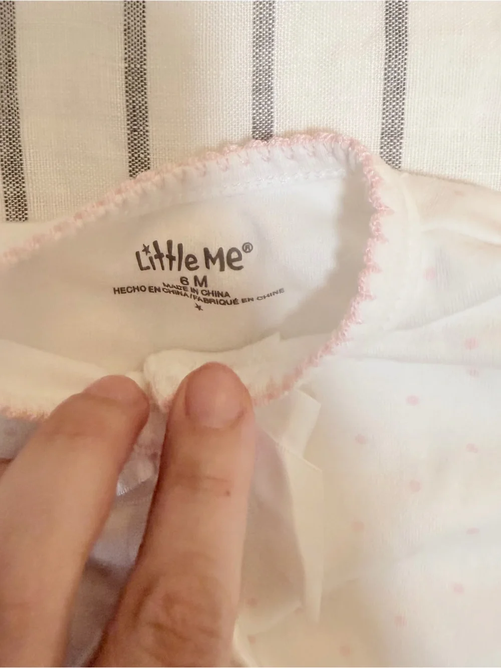 Little Me White Pajama Set with Pink Floral‎ Print
